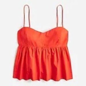 NWT J. Crew Red Flowy Cotton Poplin Camisole Size M